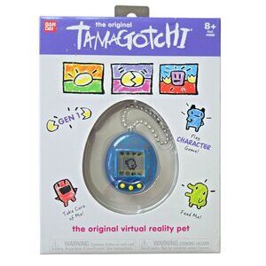 Original Tamagotchi Gen 1 Virtual Pet Translucent Blue Brand New Keychain Bandai